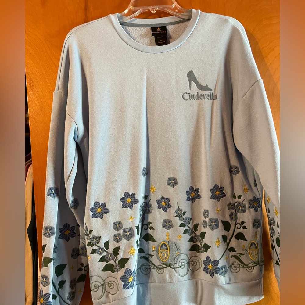 Disney Cinderella Blue and Yellow Floral Sweatshirt